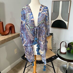 Elizabeth Gillett Print Tassel Top